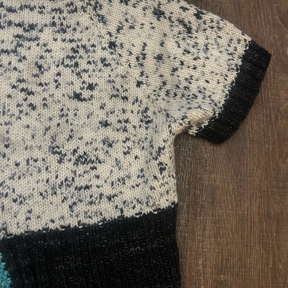 DIY homemade cotton (I think maybe wool) slight crop knit cardigan EUC it fits M - Picture 3 of 12